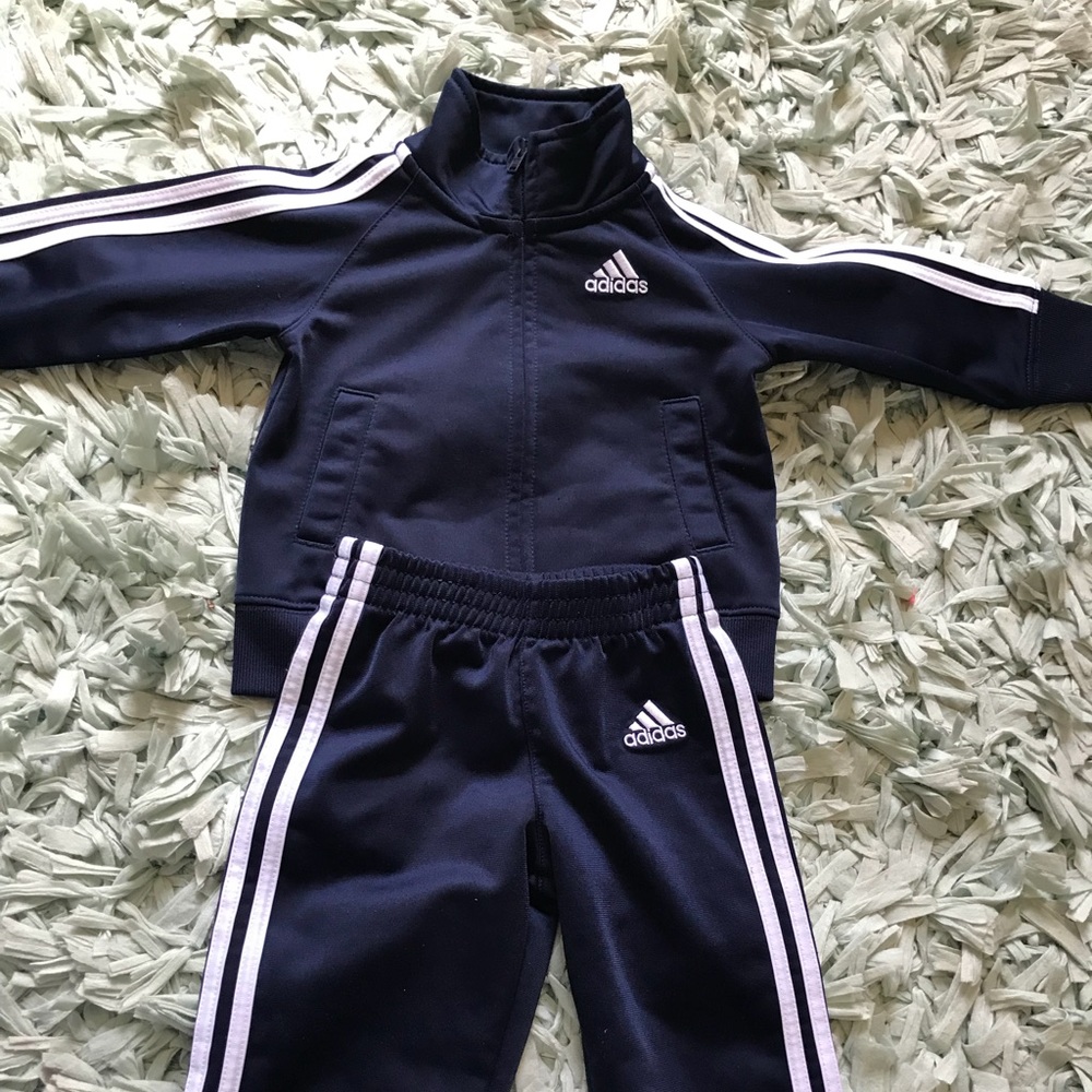 Infant adidas navy blue tracksuit size 9 Months